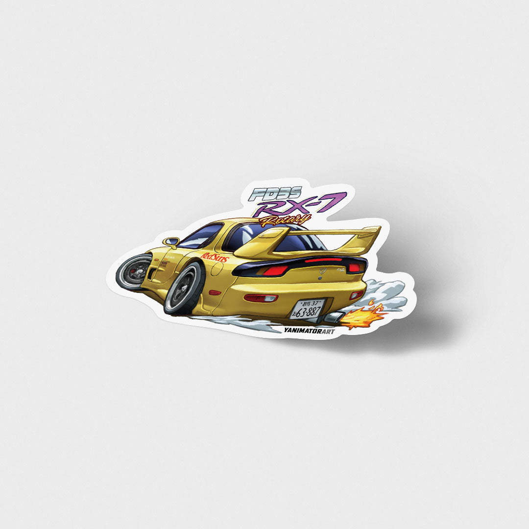 FD3S RX-7 Rear 3rd Stage Yellow Vinyl Sticker