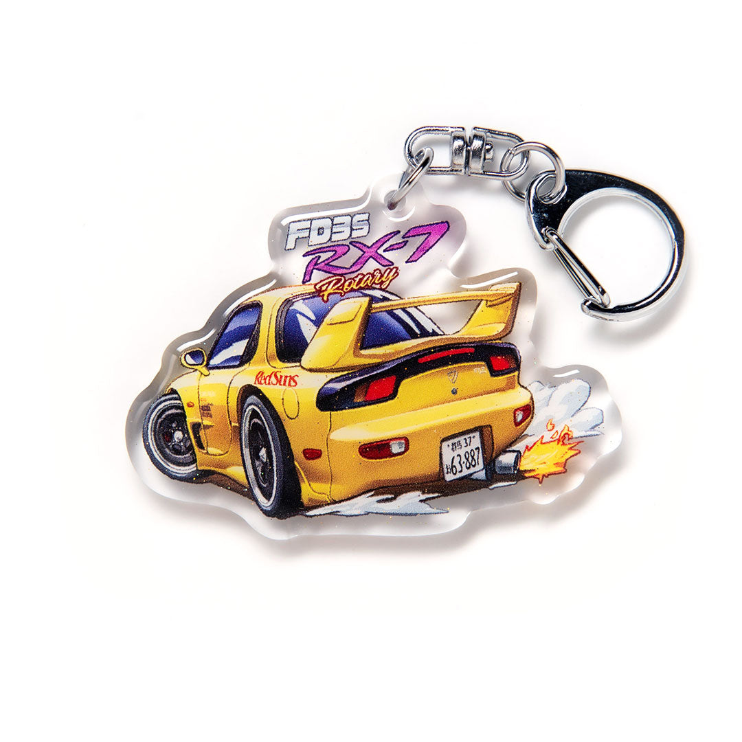 FD3S RX-7 Rear 3rd Stage Yellow Acrylic Charm Keychain