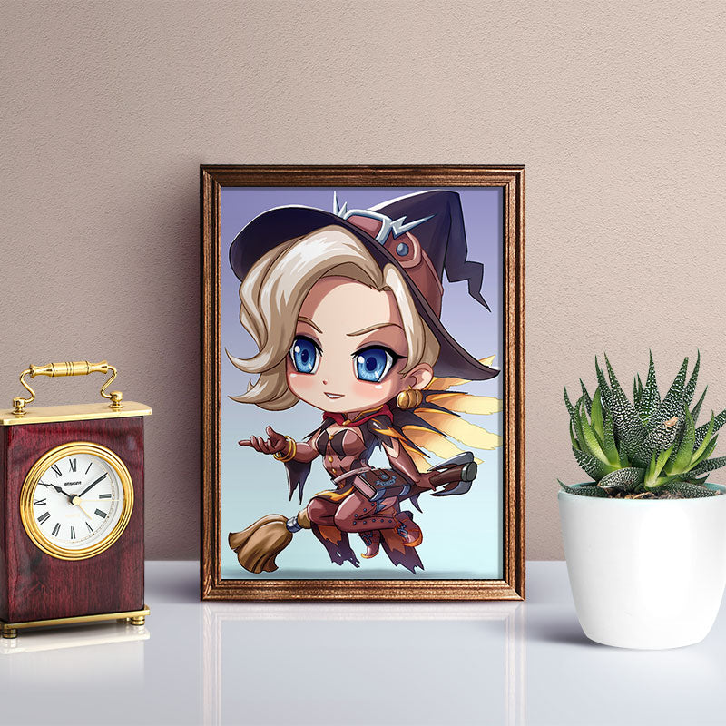 Witch Mercy Chibi Mini Print