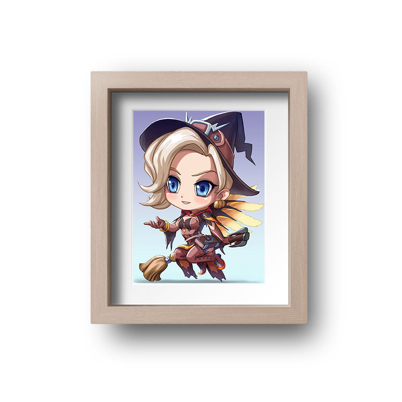 Witch Mercy Chibi Mini Print