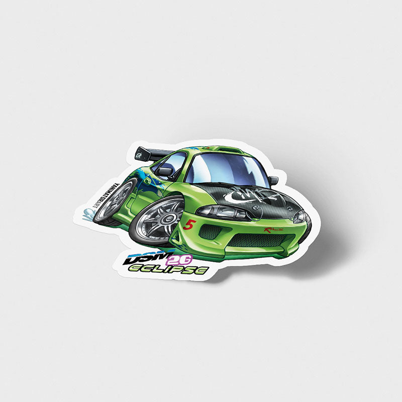 Eclipse 2G DSM Brian FnF Green Vinyl Sticker