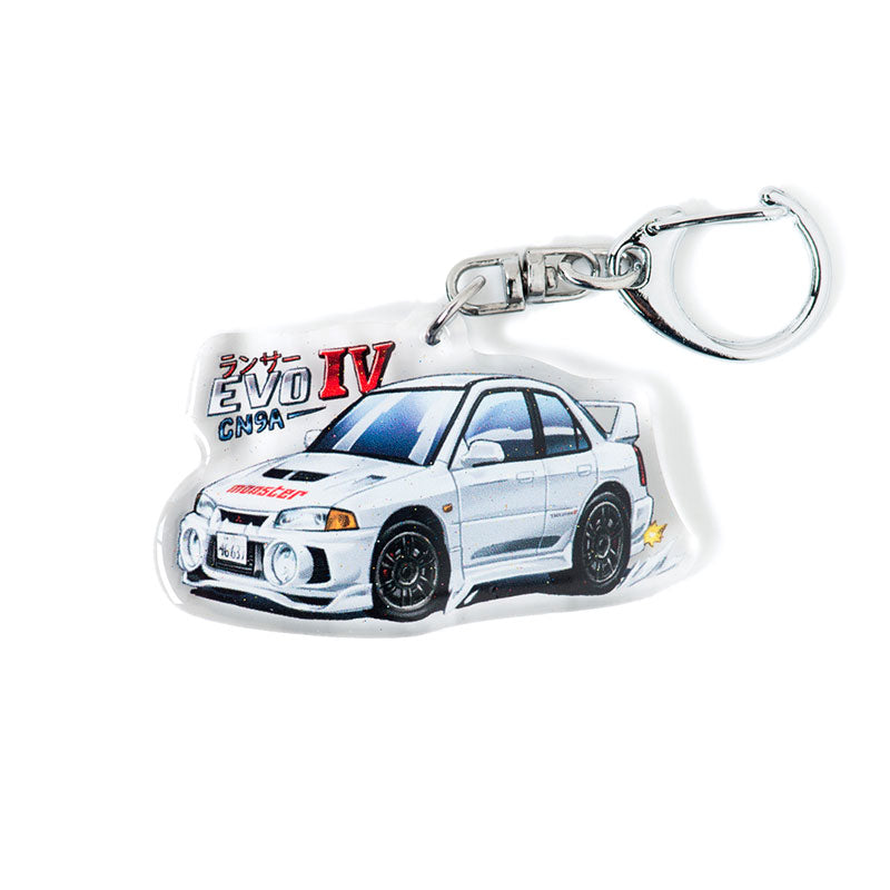 Lancer Evo 4 Evolution IV CN9A White (version 1) Acrylic Charm Keychain