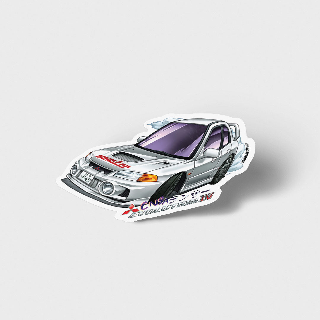 Lancer Evo 4 Evolution IV CN9A Seiji Iwaka 2nd Stage White (version 2) Vinyl Sticker (version 2)