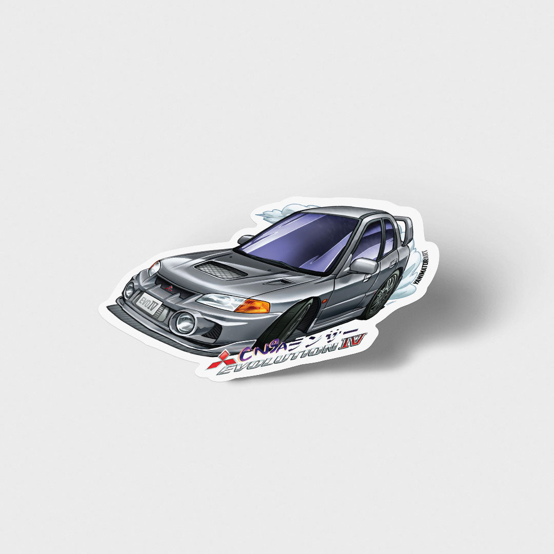 Lancer Evo 4 Evolution IV CN9A Grey Metallic Silver Vinyl Sticker