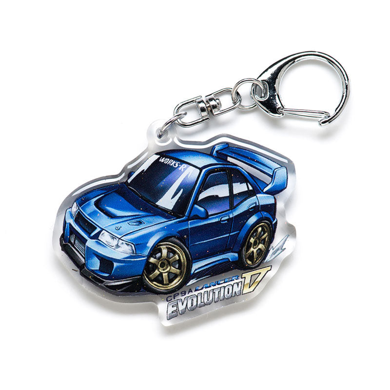 Lancer Evo 5 Evolution V CP9A Blue (Wangan Midnight) Acrylic Charm Keychain