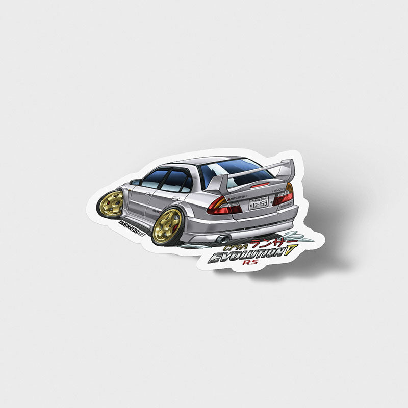 Lancer Evo 5 Evolution V RS CP9A Rear White Rear Vinyl Sticker