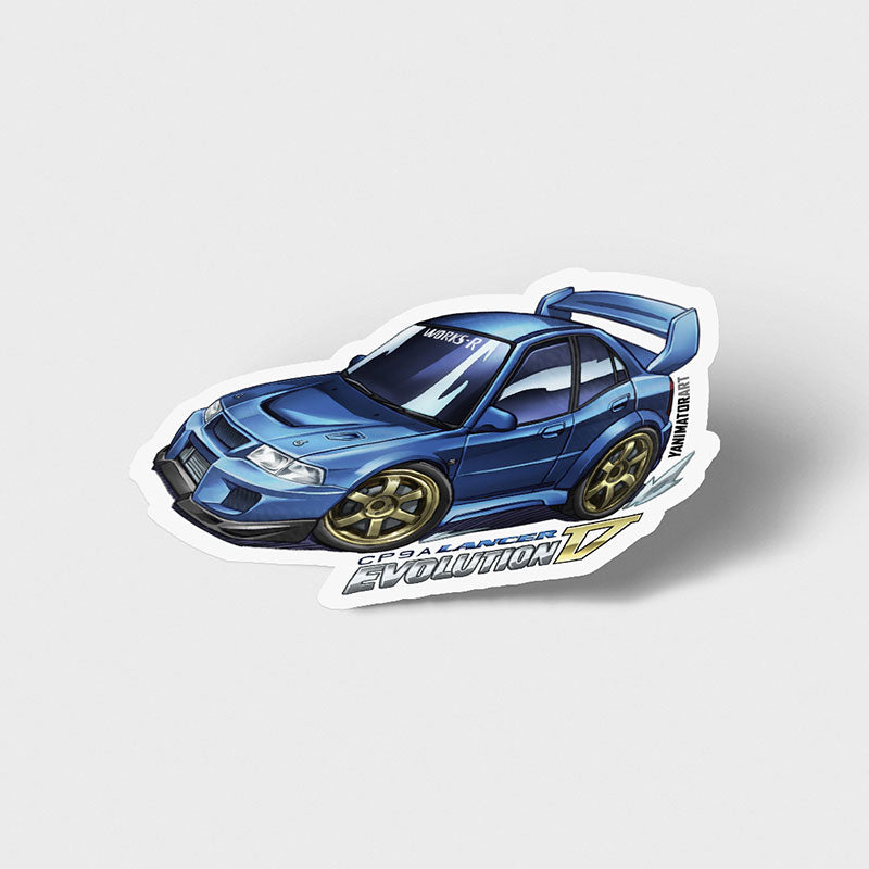 Lancer Evo 5 Evolution V CP9A Blue (Wangan Midnight) Vinyl Sticker