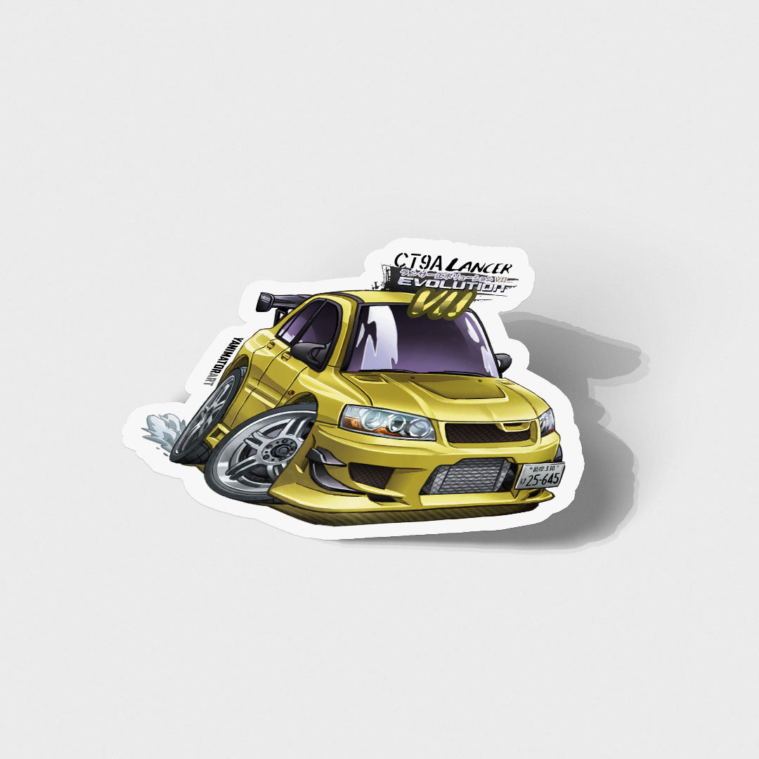Lancer Evo 7 Evolution VII CT9A Yellow Vinyl Sticker