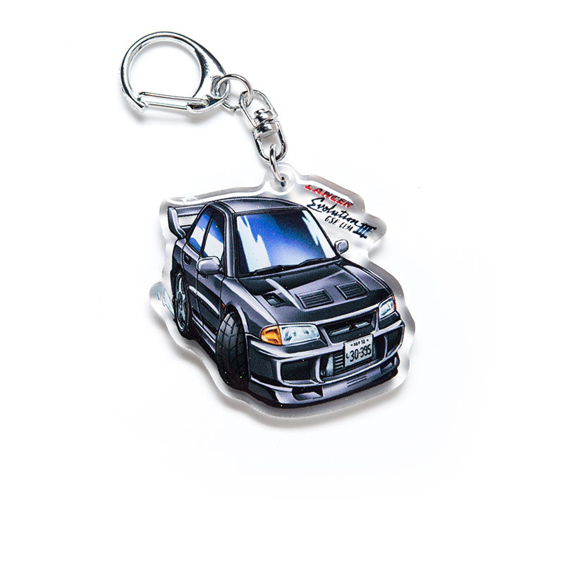 Lancer Evo 3 Evolution III CE9A Black Acrylic Charm Keychain