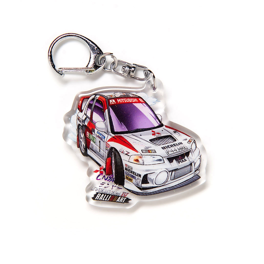 Lancer Evo 4 Evolution IV CN9A RalliArt White Acrylic Charm Keychain