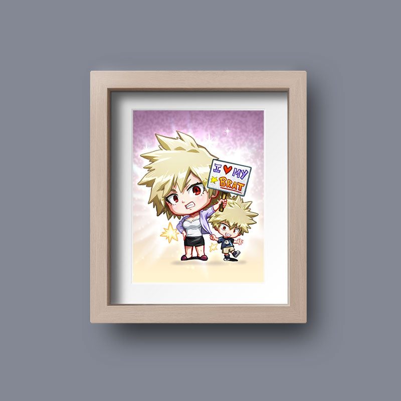 Mitsuki Bakugo with Kid Katsuki Mini Print