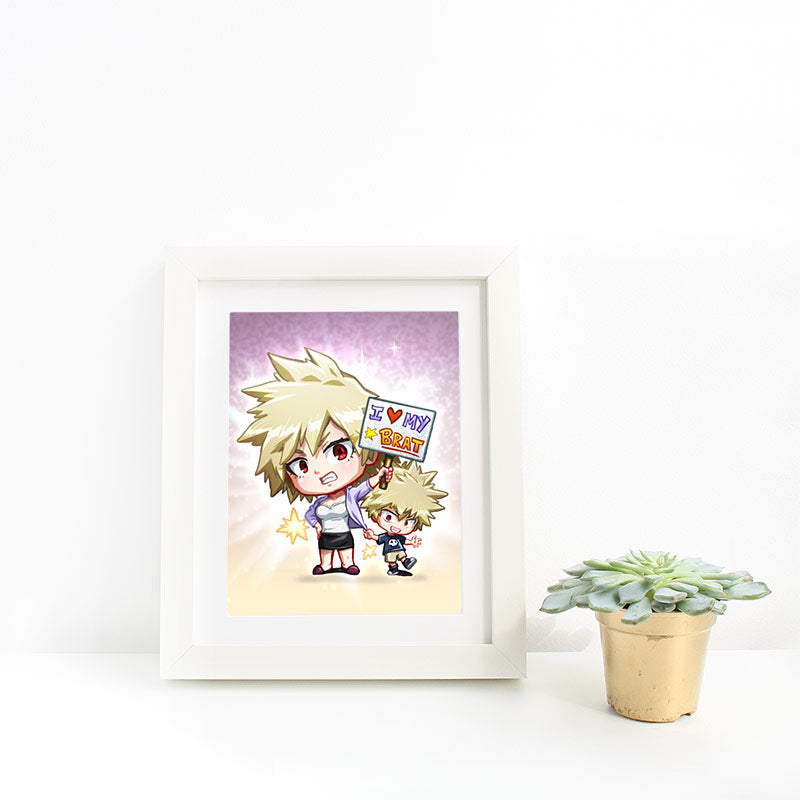 Mitsuki Bakugo with Kid Katsuki Mini Print