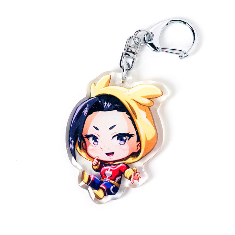 Momo Yaoyorozu Pajama Kigurumi Acrylic Charm Keychain