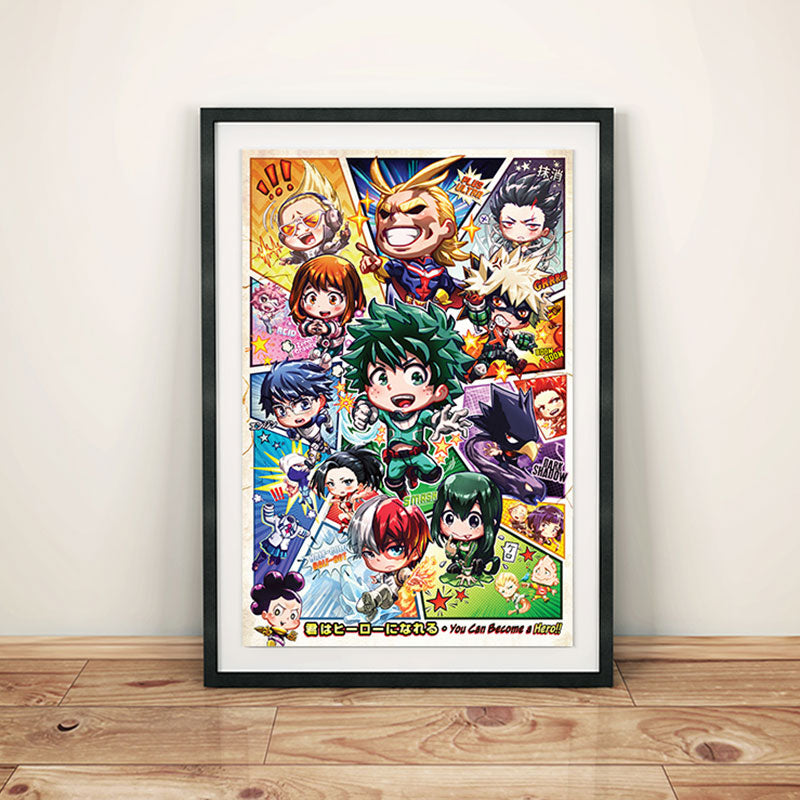 Hero Academia CHIBI Group Poster Print