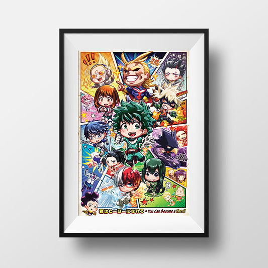 Hero Academia CHIBI Group Poster Print