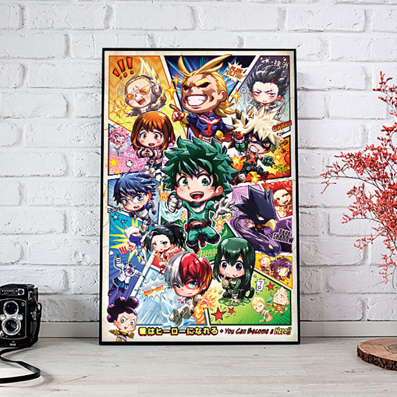 Hero Academia CHIBI Group Poster Print