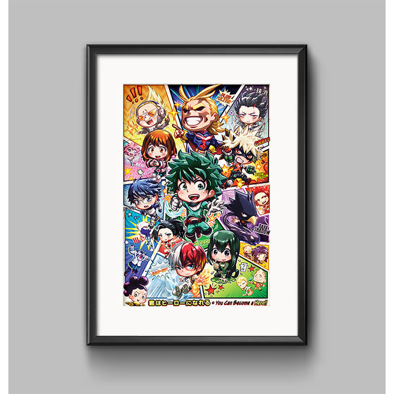 Hero Academia CHIBI Group Poster Print