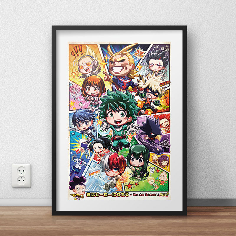 Hero Academia CHIBI Group Poster Print
