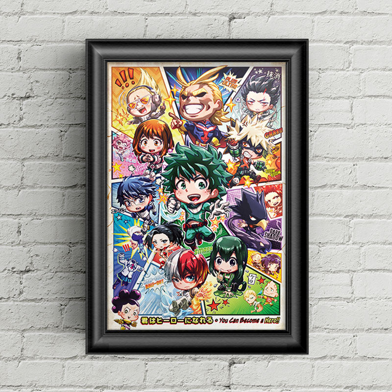 Hero Academia CHIBI Group Poster Print