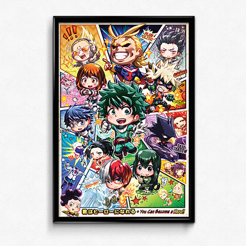Hero Academia CHIBI Group Poster Print
