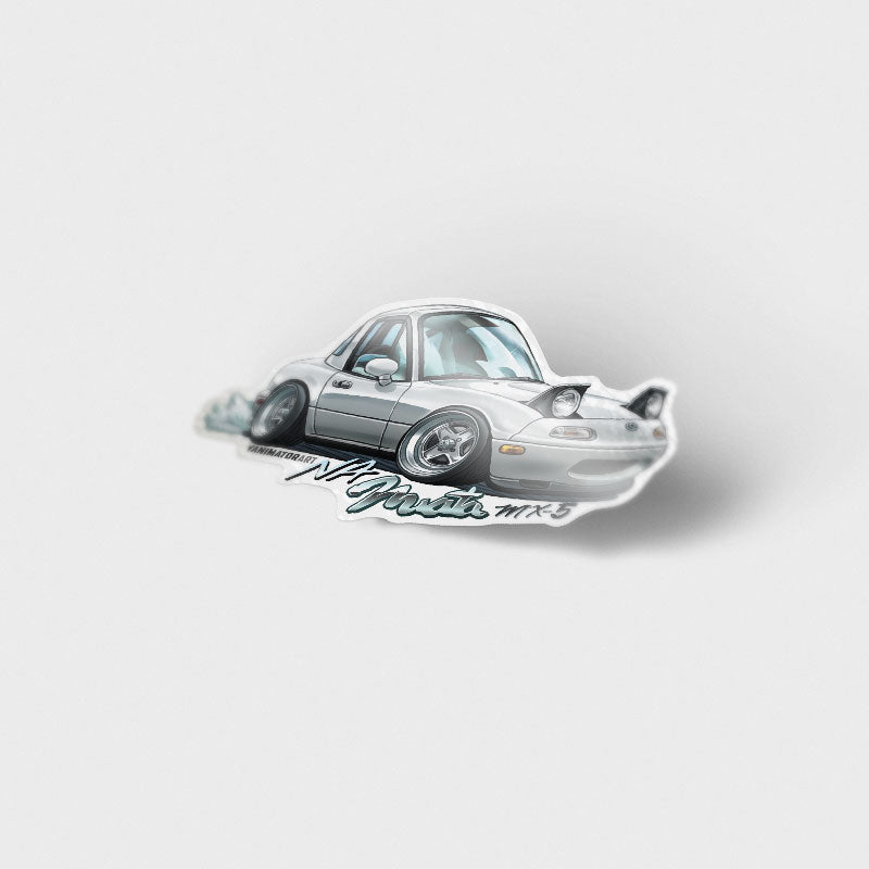 NA6CE NA8CE Miata MX-5 Eunos Roadster White Vinyl Sticker