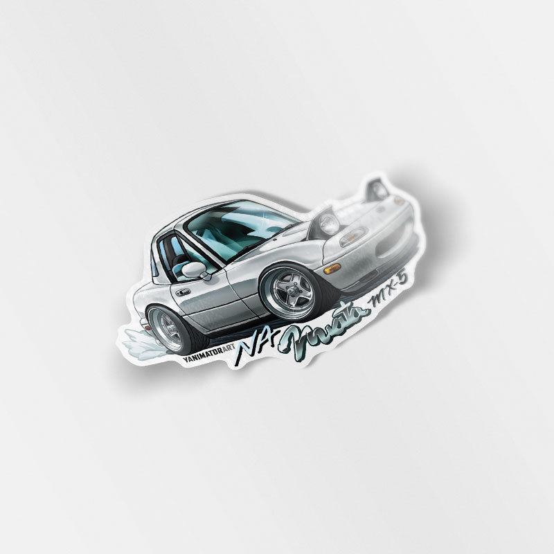 NA6CE NA8CE Miata MX-5 Eunos Roadster White Vinyl Sticker