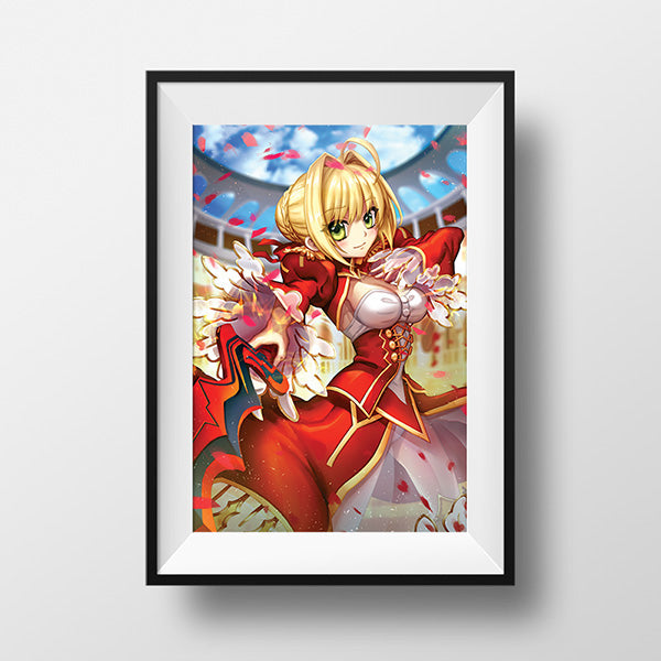 Red Saber Nero Claudius Poster Print - nayukidraws