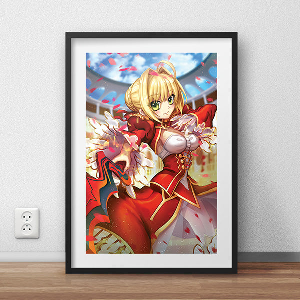 Red Saber Nero Claudius Poster Print - nayukidraws