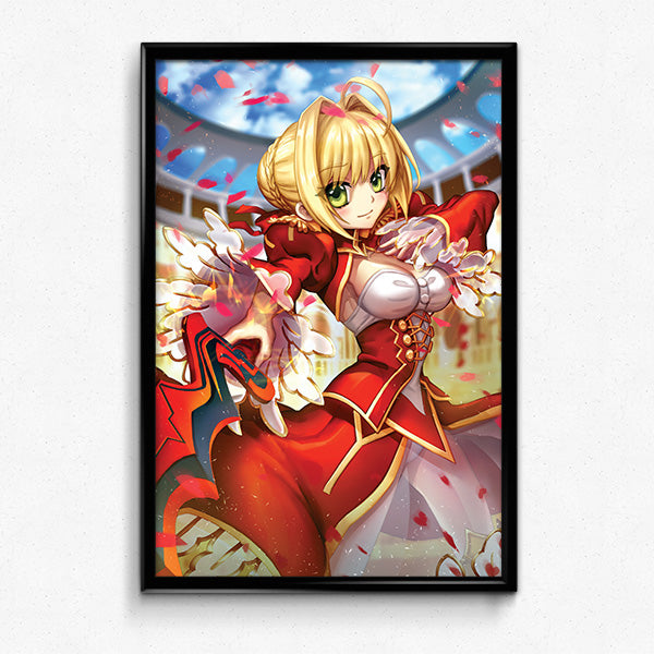 Red Saber Nero Claudius Poster Print - nayukidraws