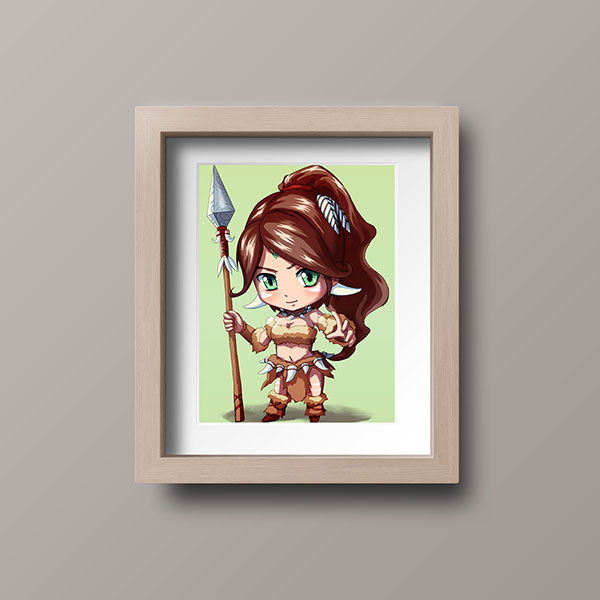 Nidalee Chibi Mini Print - nayukidraws
