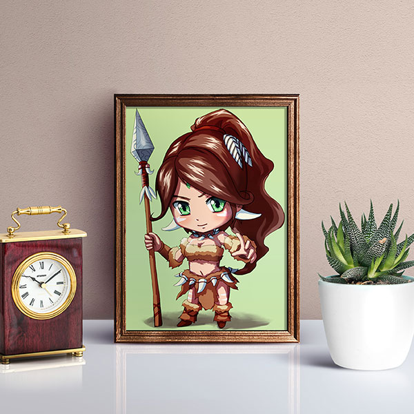 Nidalee Chibi Mini Print - nayukidraws