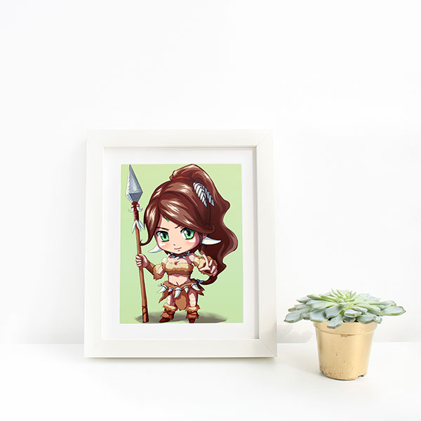 Nidalee Chibi Mini Print - nayukidraws