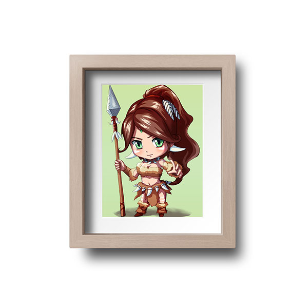 Nidalee Chibi Mini Print - nayukidraws