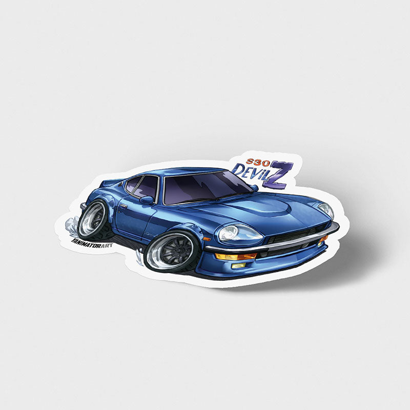 S30 "Devil Z" Fairlady Z 240Z 280Z Blue (Wangan Midnight) Vinyl Sticker