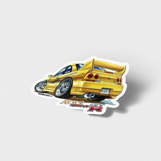 R33 Skyline GT-R GTR Leon FnF Yellow Vinyl Sticker