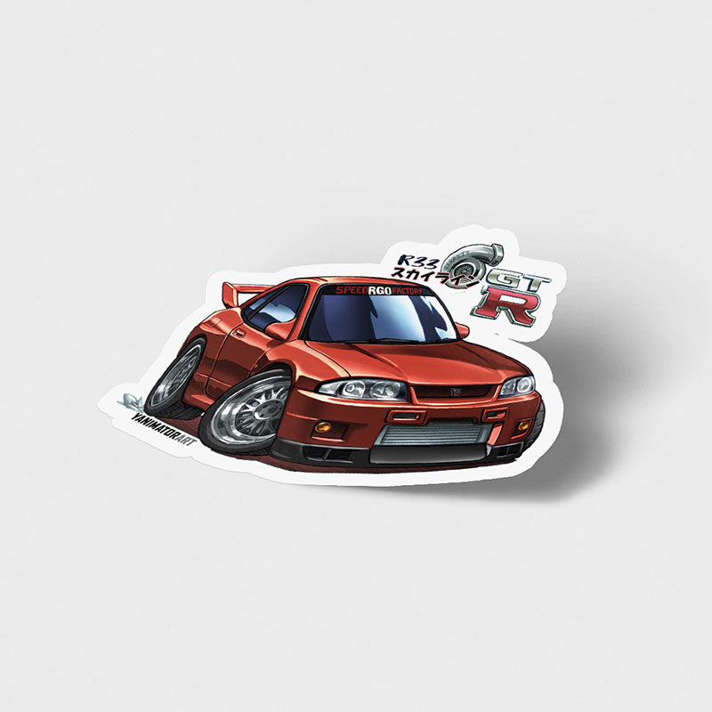 R33 Skyline GT-R Red (Wangan Midnight) Vinyl Sticker