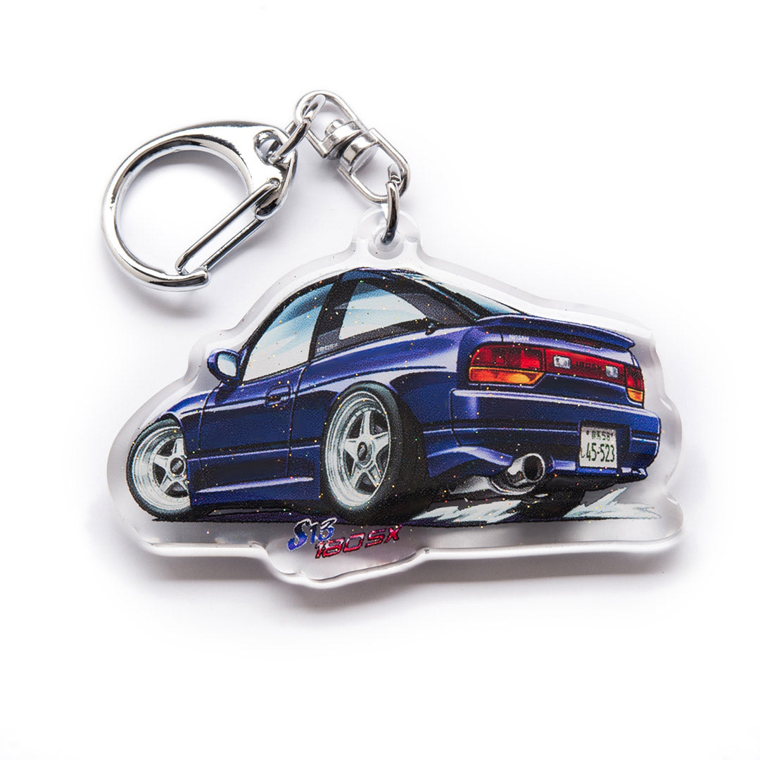 S13 180SX Rear Purple RPS13 (Team Thunder Fire 2nd Stage) Acrylic Charm Keychain