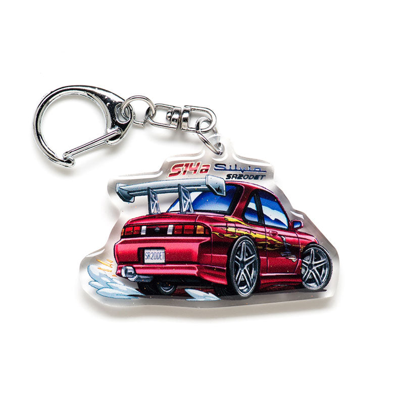 S14 240SX Rear Letty FnF Red Acrylic Charm Keychain