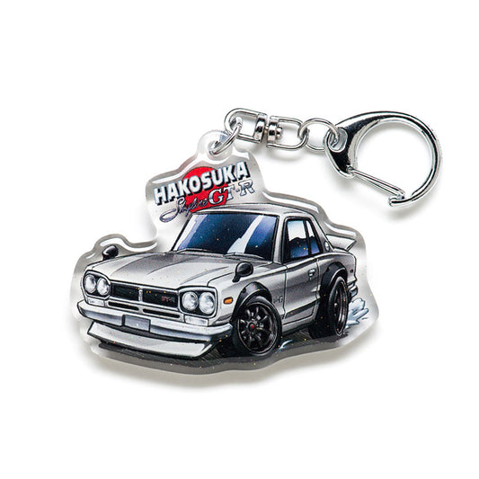 KPGC10 Hakosuka Skyline GT-R Silver Acrylic Charm Keychain