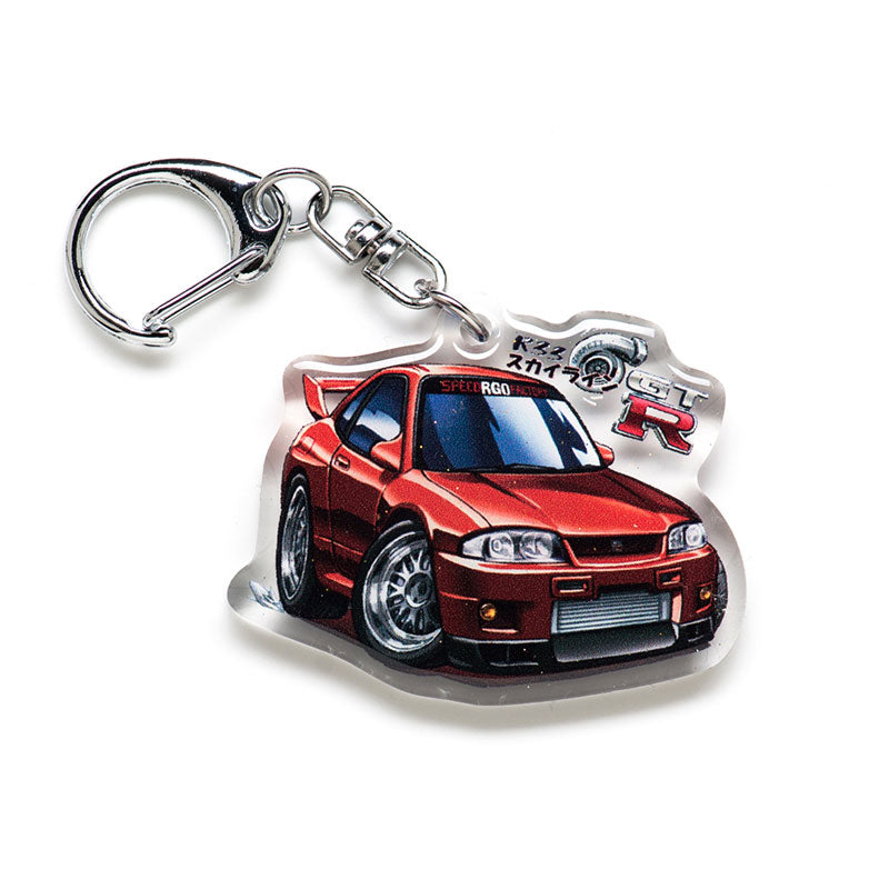 R33 Skyline GT-R Red (Wangan Midnight) Acrylic Charm Keychain