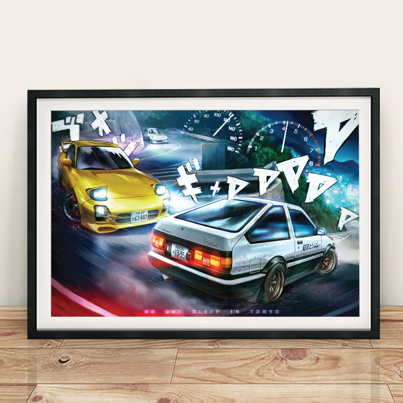 Initial D: Project D Touge Run - No One Sleep In Tokyo Poster Print