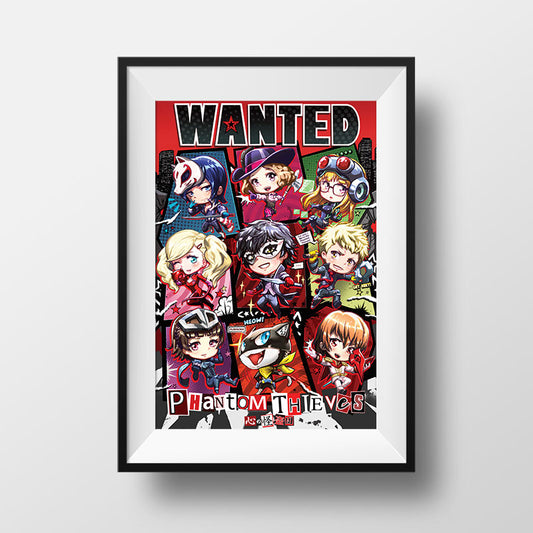 P5 Wanted Chibi Poster Print