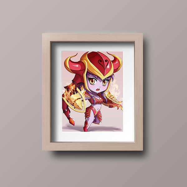 Shyvana Chibi Mini Print - nayukidraws