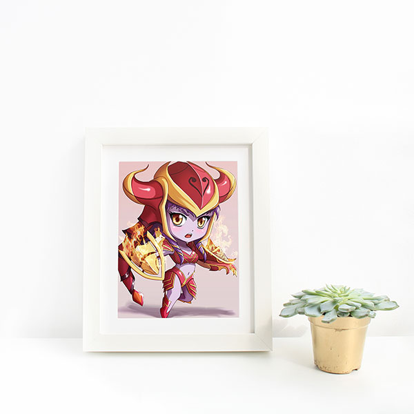 Shyvana Chibi Mini Print - nayukidraws