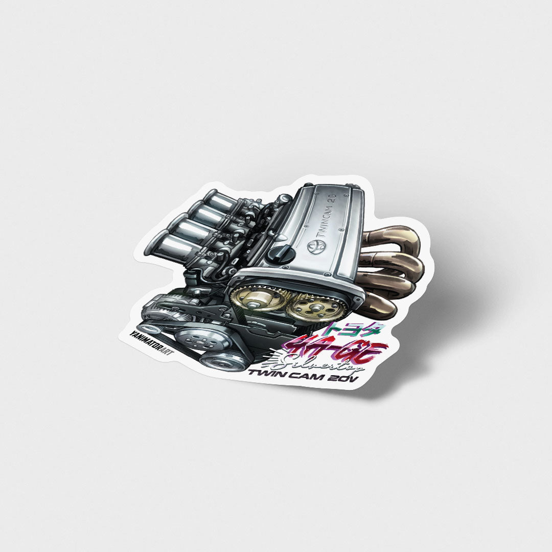 4AGE 20V Silvertop Engine AE86 AE92 AE101 AE111 Vinyl Sticker