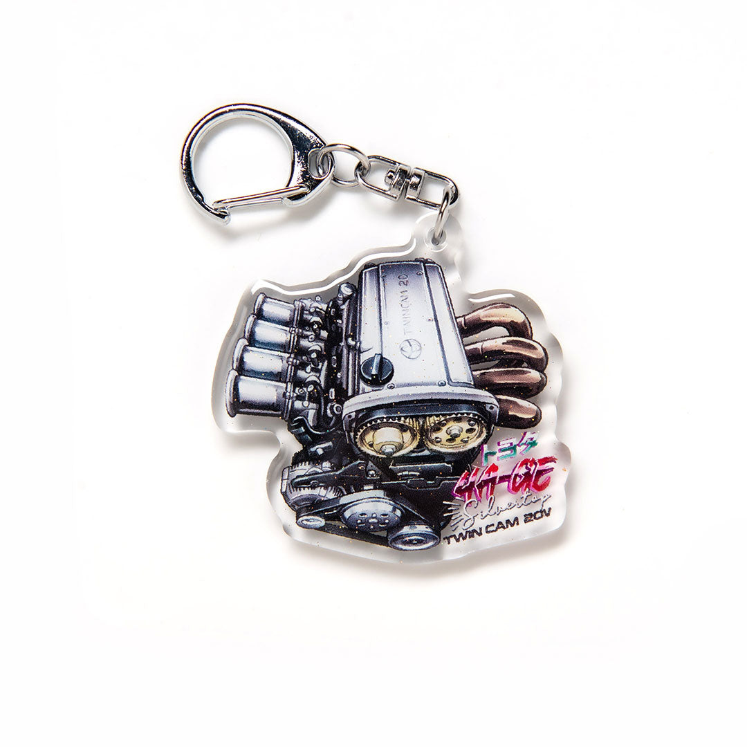 4AGE 20V Silvertop Engine AE86 AE92 AE101 AE111 Acrylic Charm Keychain