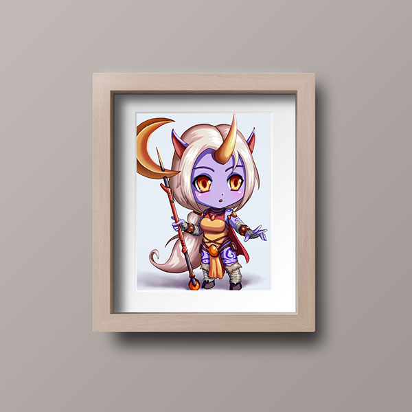 Soraka Chibi Mini Print - nayukidraws