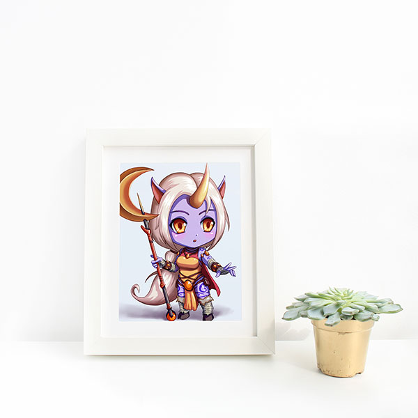 Soraka Chibi Mini Print - nayukidraws