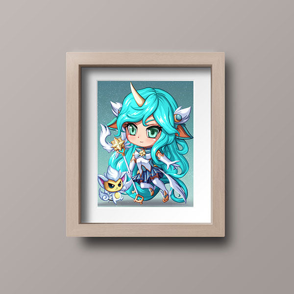 Star Guardian Soraka Chibi Mini Print - nayukidraws