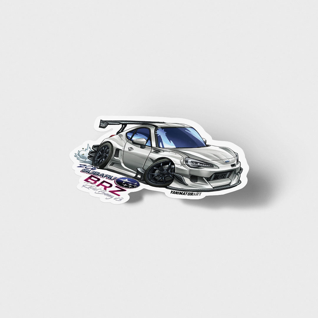 ZC6 BRZ w Rocket Bunny White Vinyl Sticker